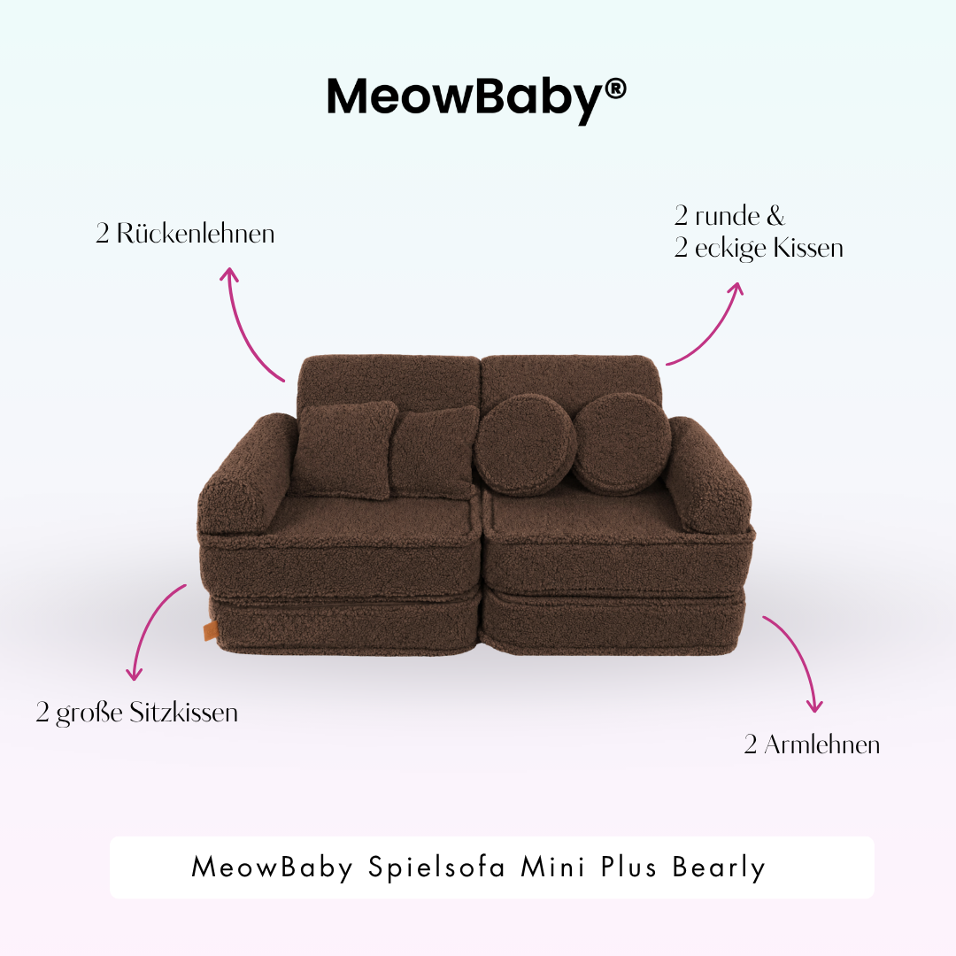 MeowBaby Spielsofa Mini Plus Bearly - Soft Teddy Edition