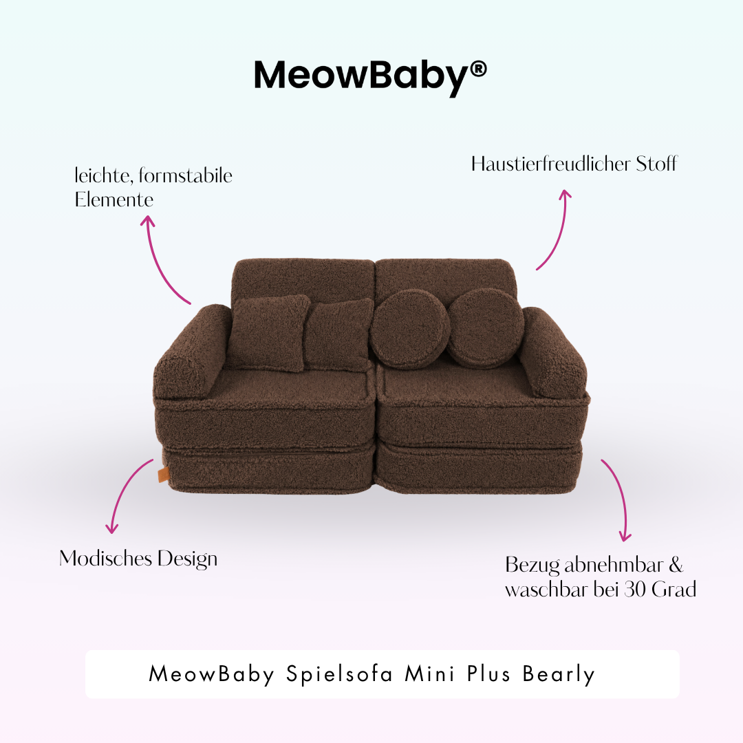 MeowBaby Spielsofa Mini Plus Bearly - Soft Teddy Edition