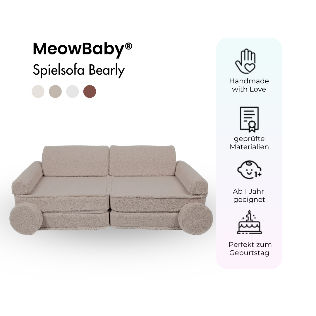 MeowBaby Spielsofa Bearly - Soft Teddy Edition