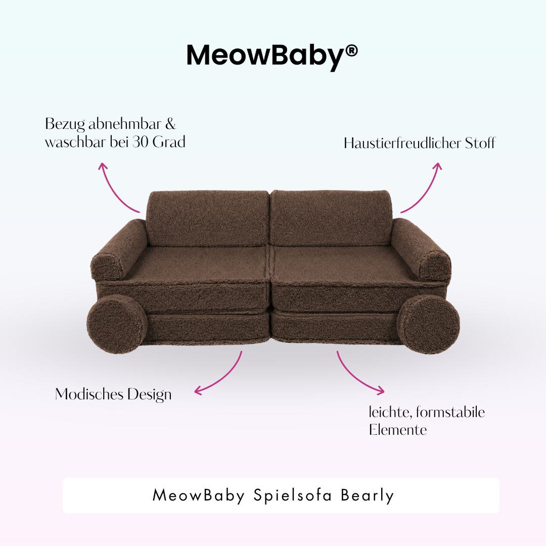 MeowBaby Spielsofa Bearly - Soft Teddy Edition