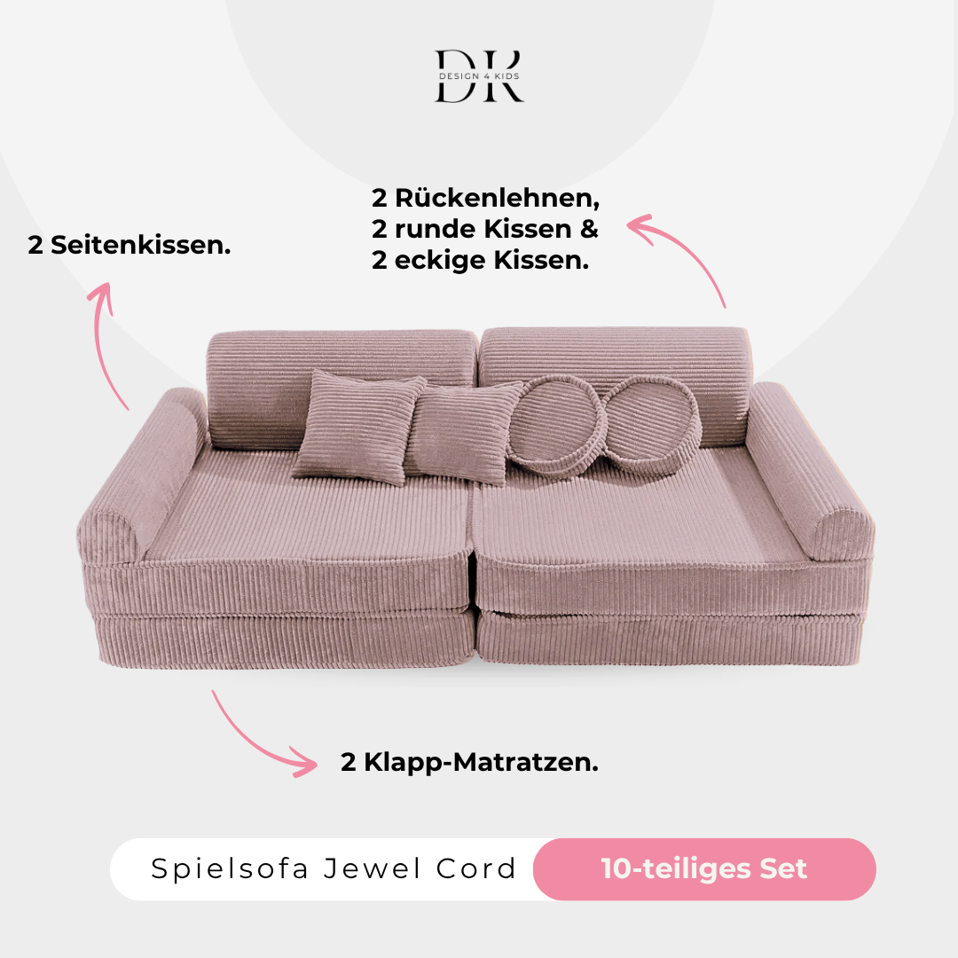 Design4Kids Play Sofa Jewel Cord - hazelnut taupe