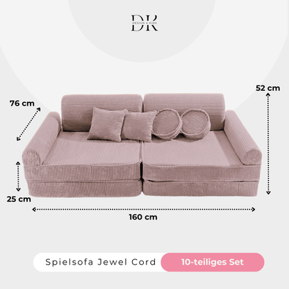 Design4Kids Play Sofa Jewel Cord - hazelnut taupe