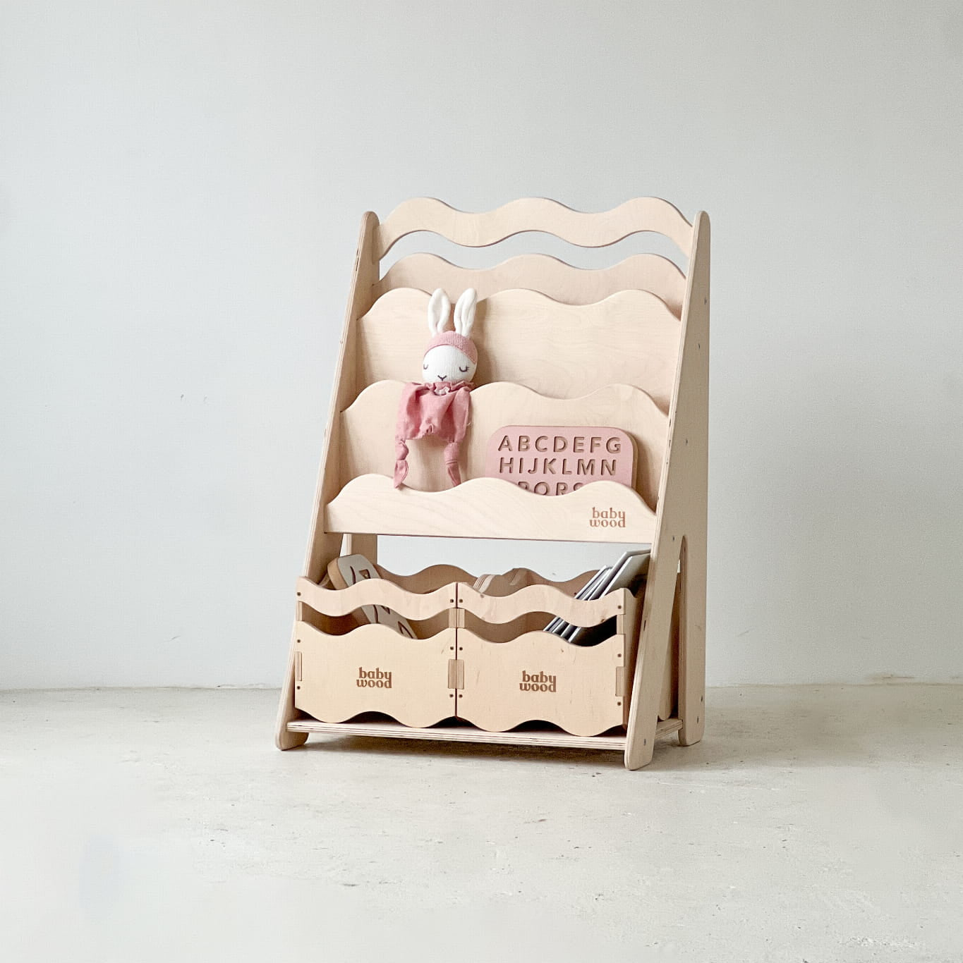 BabyWood Spielzeugkiste aus Holz WAVE