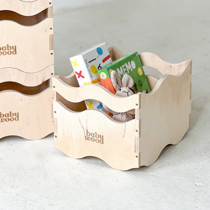 BabyWood Spielzeugkiste aus Holz WAVE