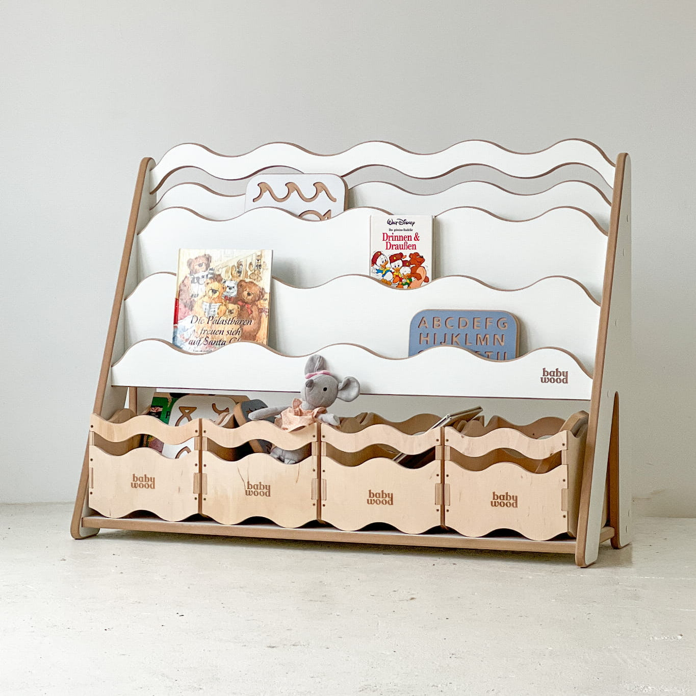 BabyWood Spielzeugkiste aus Holz WAVE
