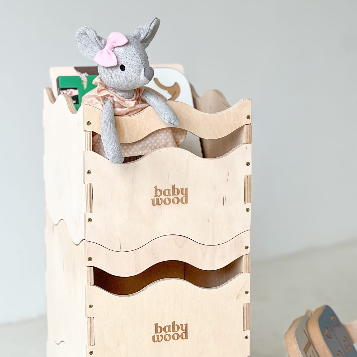 BabyWood Spielzeugkiste aus Holz WAVE