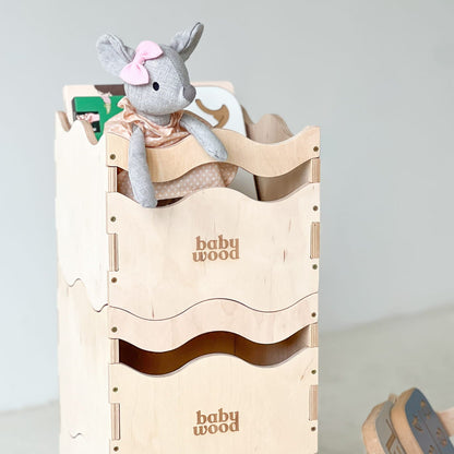 BabyWood Spielzeugkiste aus Holz WAVE