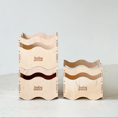 BabyWood Spielzeugkiste aus Holz WAVE