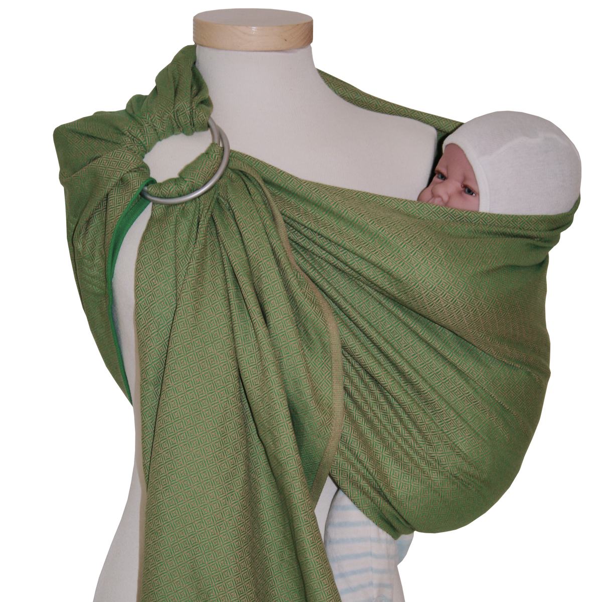 Storchenwiege RingSling Baumwolle – Leo Grün