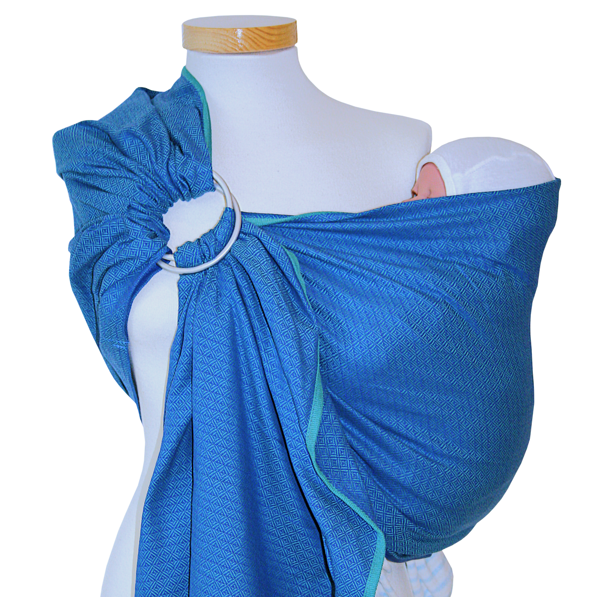 Storchenwiege RingSling Baumwolle – Leo Türkis
