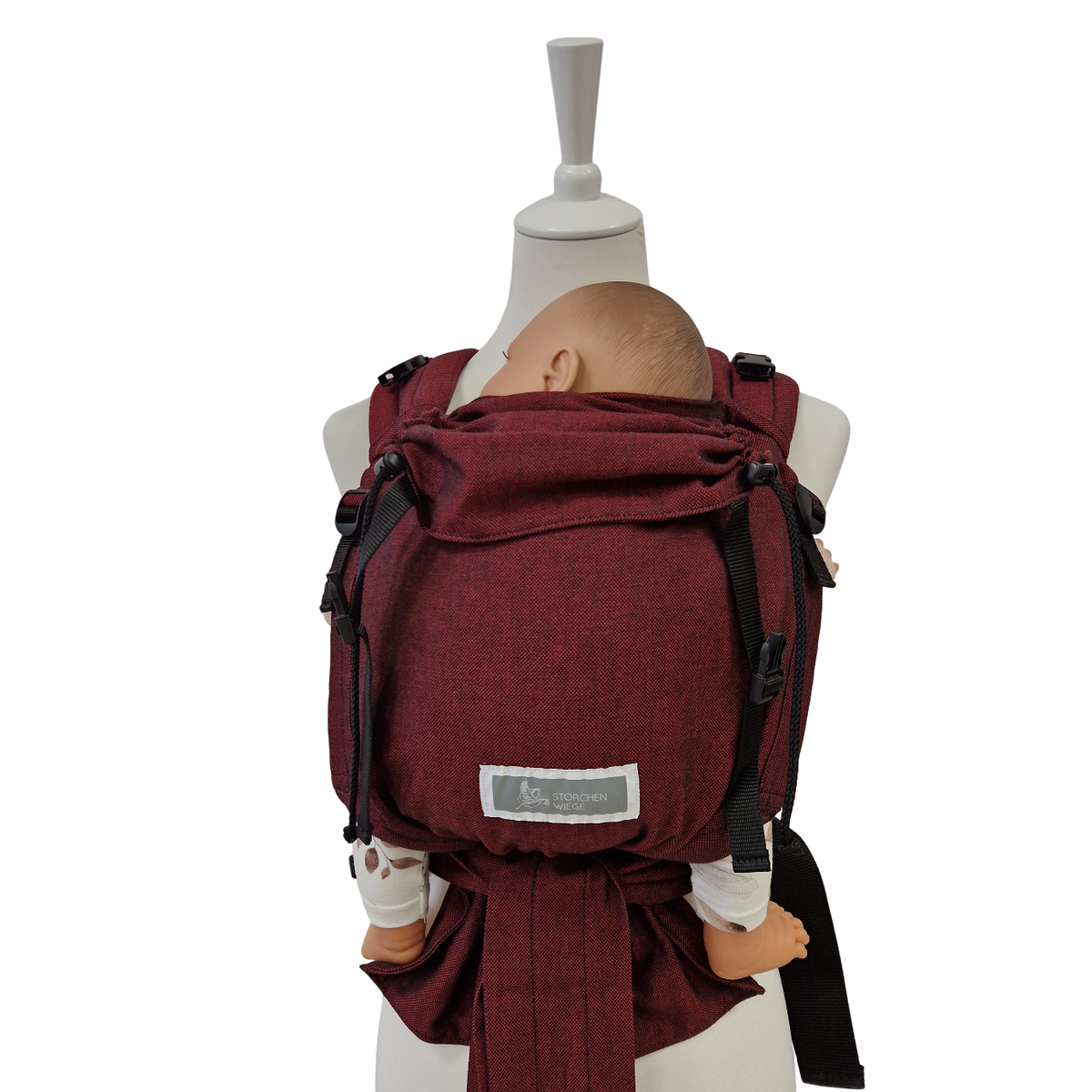 Storchenwiege Talemo Half-Buckle Babytrage – Bordeaux