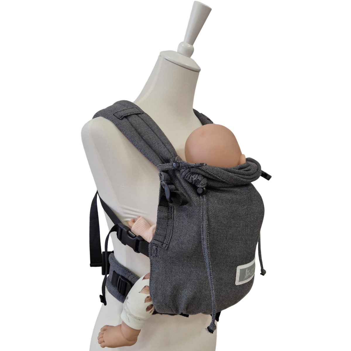 Storchenwiege Valeno Full-Buckle Babytrage – Graphit