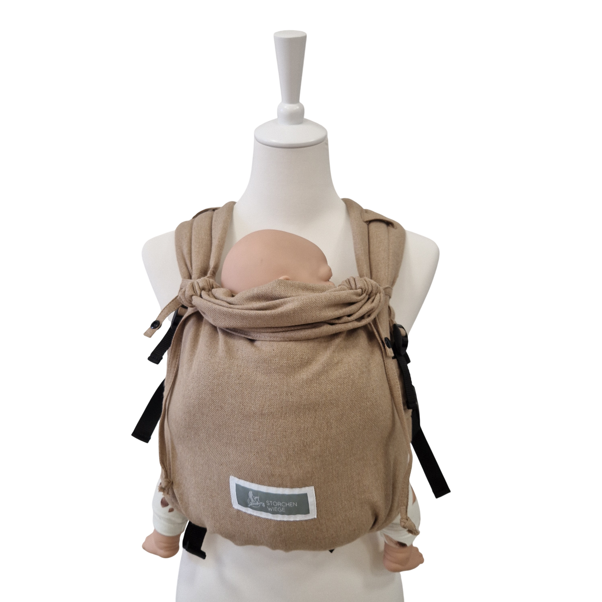 Storchenwiege Valeno Full-Buckle Babytrage – Sand