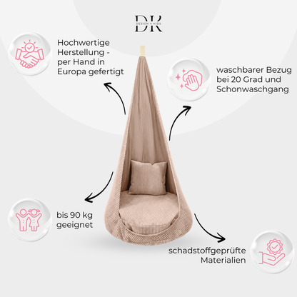 Design4Kids XXL Hängesessel Cocoon Jewel Cord