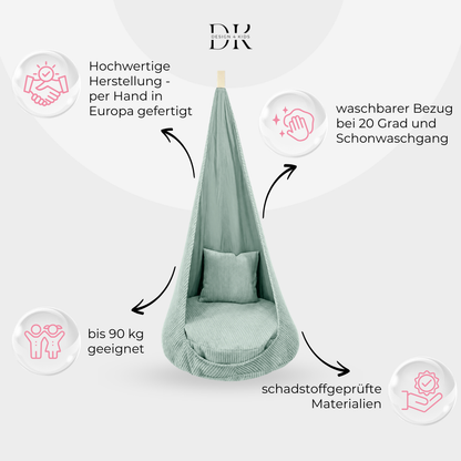 Design4Kids XXL Hängesessel Cocoon Jewel Cord