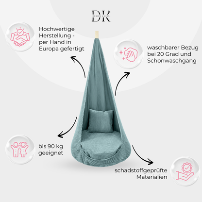 Design4Kids XXL Hängesessel Cocoon Jewel Cord
