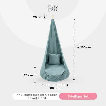Design4Kids XXL Hängesessel Cocoon Jewel Cord