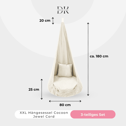Design4Kids XXL Hängesessel Cocoon Jewel Cord
