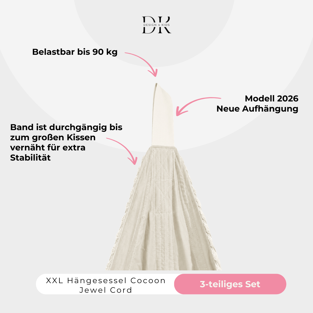 Design4Kids XXL Hängesessel Cocoon Jewel Cord