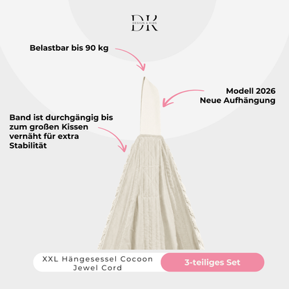Design4Kids XXL Hängesessel Cocoon Jewel Cord