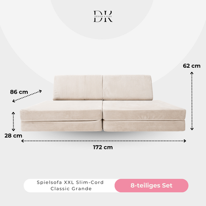 Design4Kids XXL Spielsofa Slim-Cord Grande Classic
