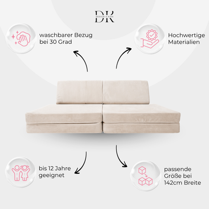 Design4Kids Spielsofa Slim-Cord Mini Grande Classic