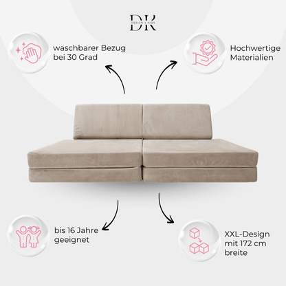 Design4Kids XXL Spielsofa Slim-Cord Grande Classic