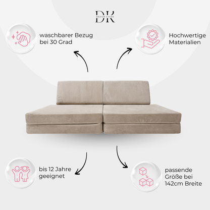 Design4Kids Spielsofa Slim-Cord Mini Grande Classic