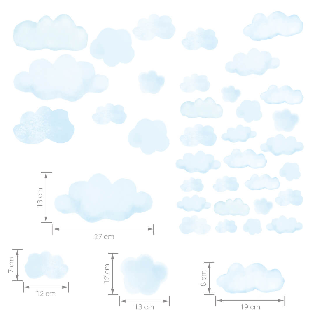 PASTEL LOVE XL Wall Tattoo/Sticker Dinosaur I 8-piece