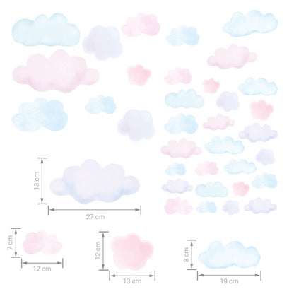 PASTEL LOVE XL Wall Tattoo/Sticker Dinosaur I 8-piece