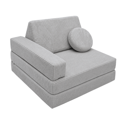 Design4Kids 3-in-1 Kindersessel Cord Grande 80x80 cm - Faltbare Kindercouch &amp; Spielmatratze