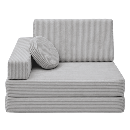 Design4Kids XXL 3-in-1 Kindersessel Cord Grande, 86x86 cm - Faltbare Kindercouch &amp; Spielmatratze