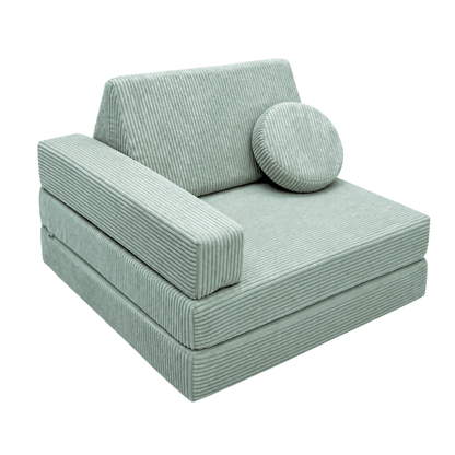Design4Kids 3-in-1 Kindersessel Cord Grande 80x80 cm - Faltbare Kindercouch &amp; Spielmatratze