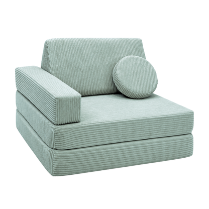 Design4Kids XXL 3-in-1 Kindersessel Cord Grande, 86x86 cm - Faltbare Kindercouch &amp; Spielmatratze