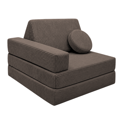 Design4Kids 3-in-1 Kindersessel Cord Grande 80x80 cm - Faltbare Kindercouch &amp; Spielmatratze