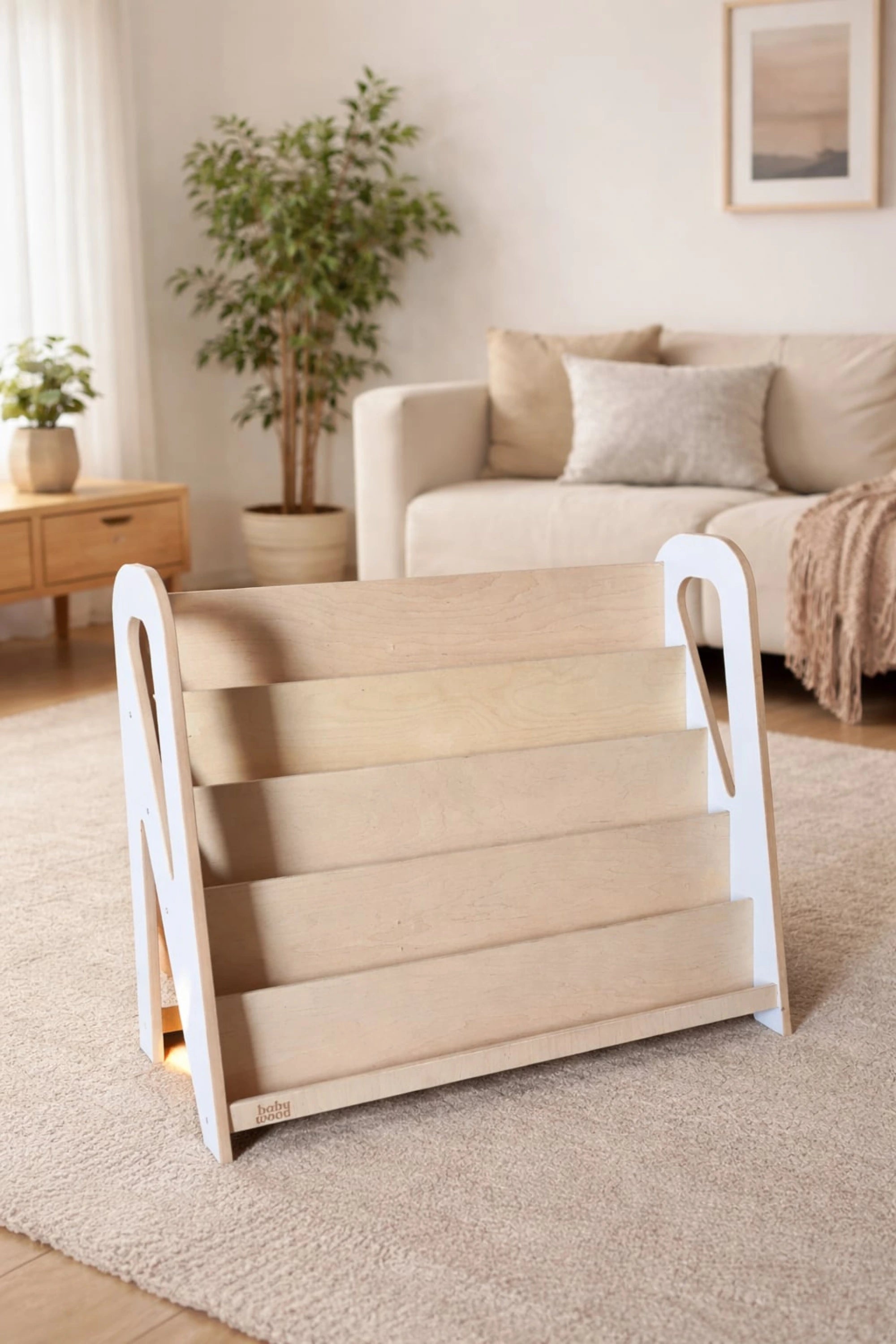 BabyWood Montessori Book Shelf SLIM M - natural