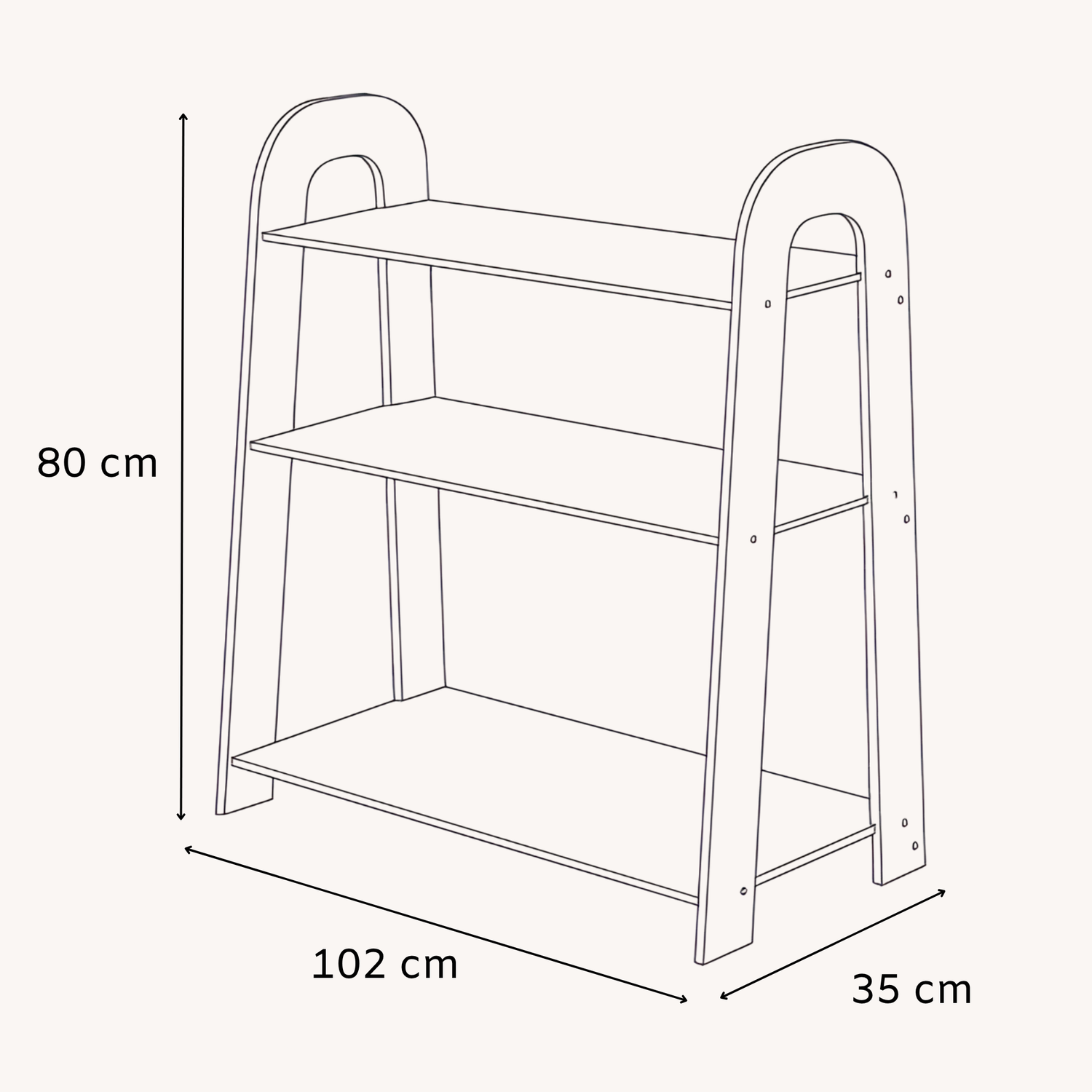 BabyWood Toy Shelf SLIM M - natural