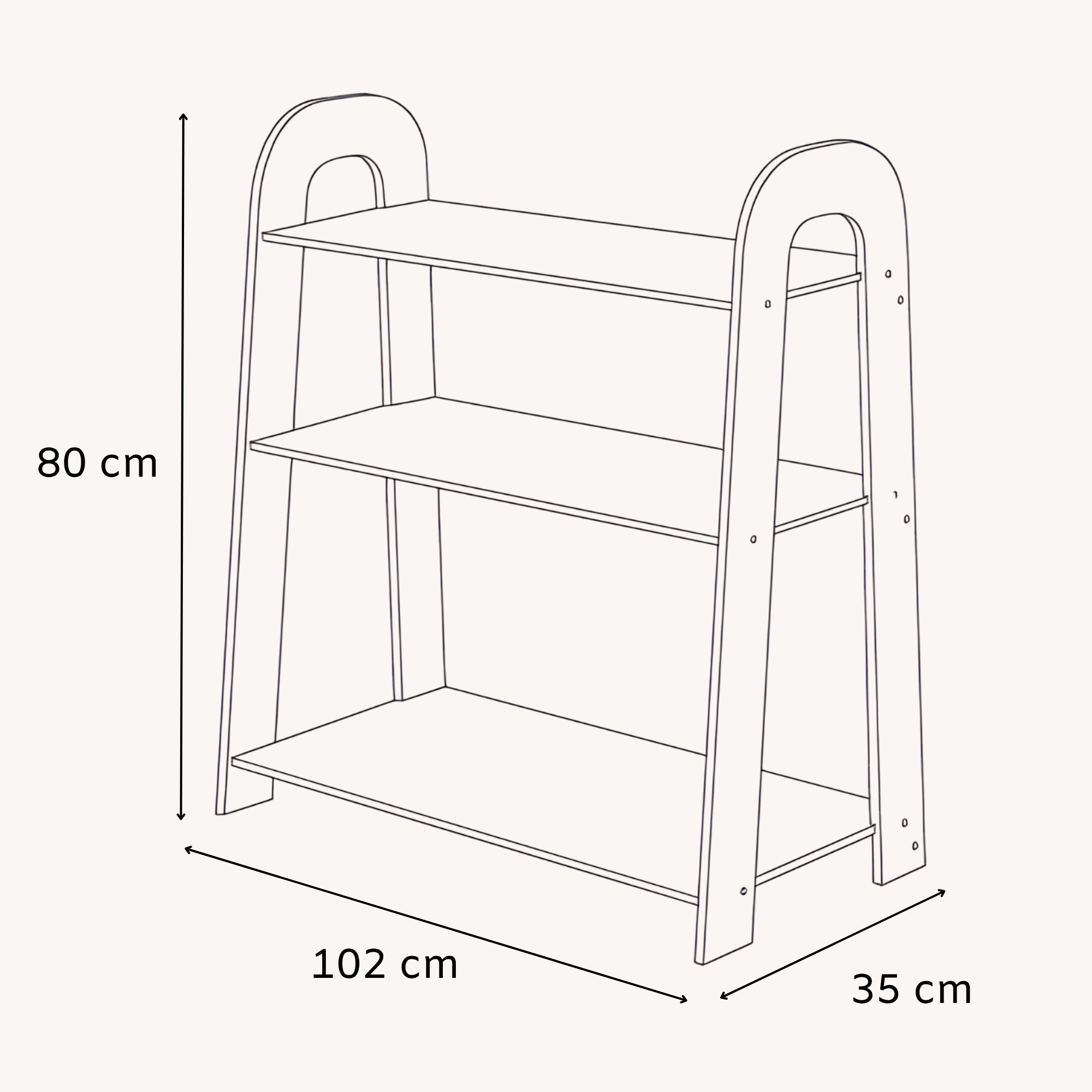BabyWood Toy Shelf SLIM M - natural