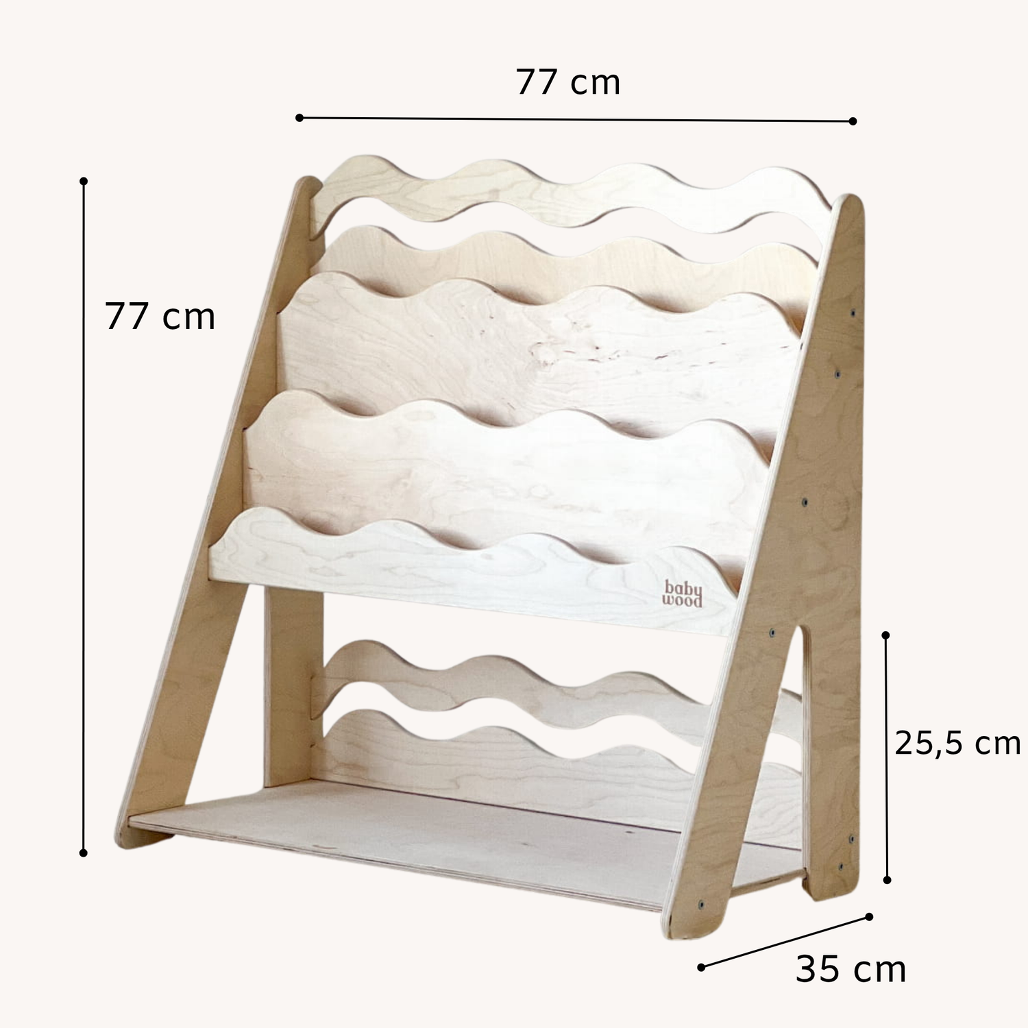 BabyWood Montessori 2-in-1 Regal für Bücher und Spielzeug WAVE