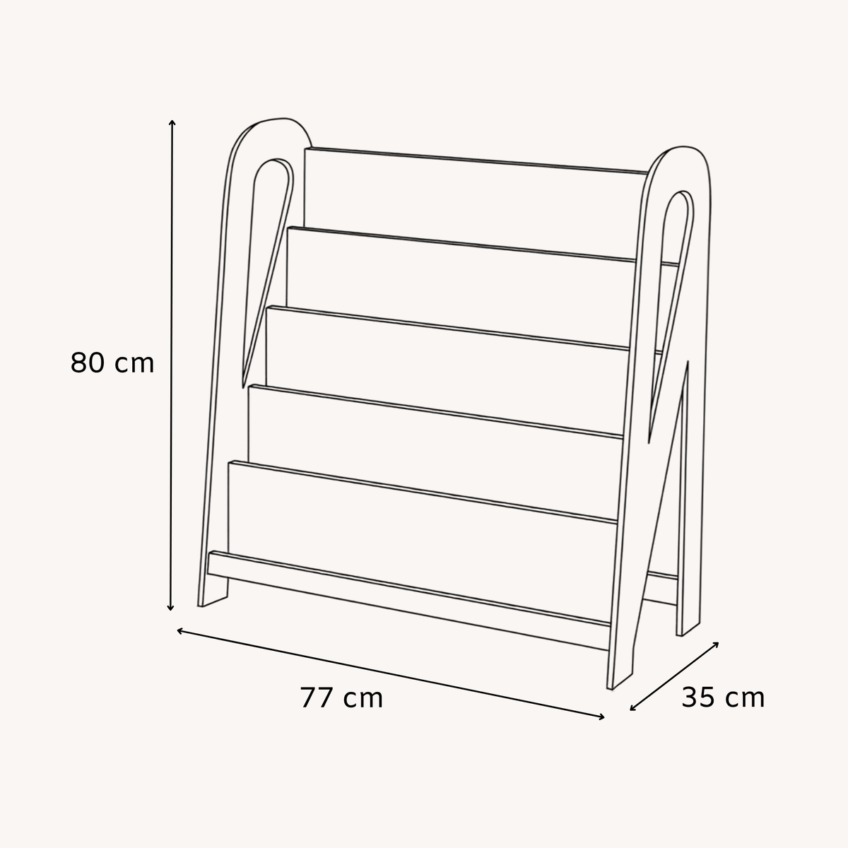 BabyWood Montessori Bücherregal SLIM