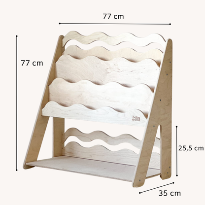 BabyWood Montessori 2-in-1 Regal für Bücher und Spielzeug WAVE