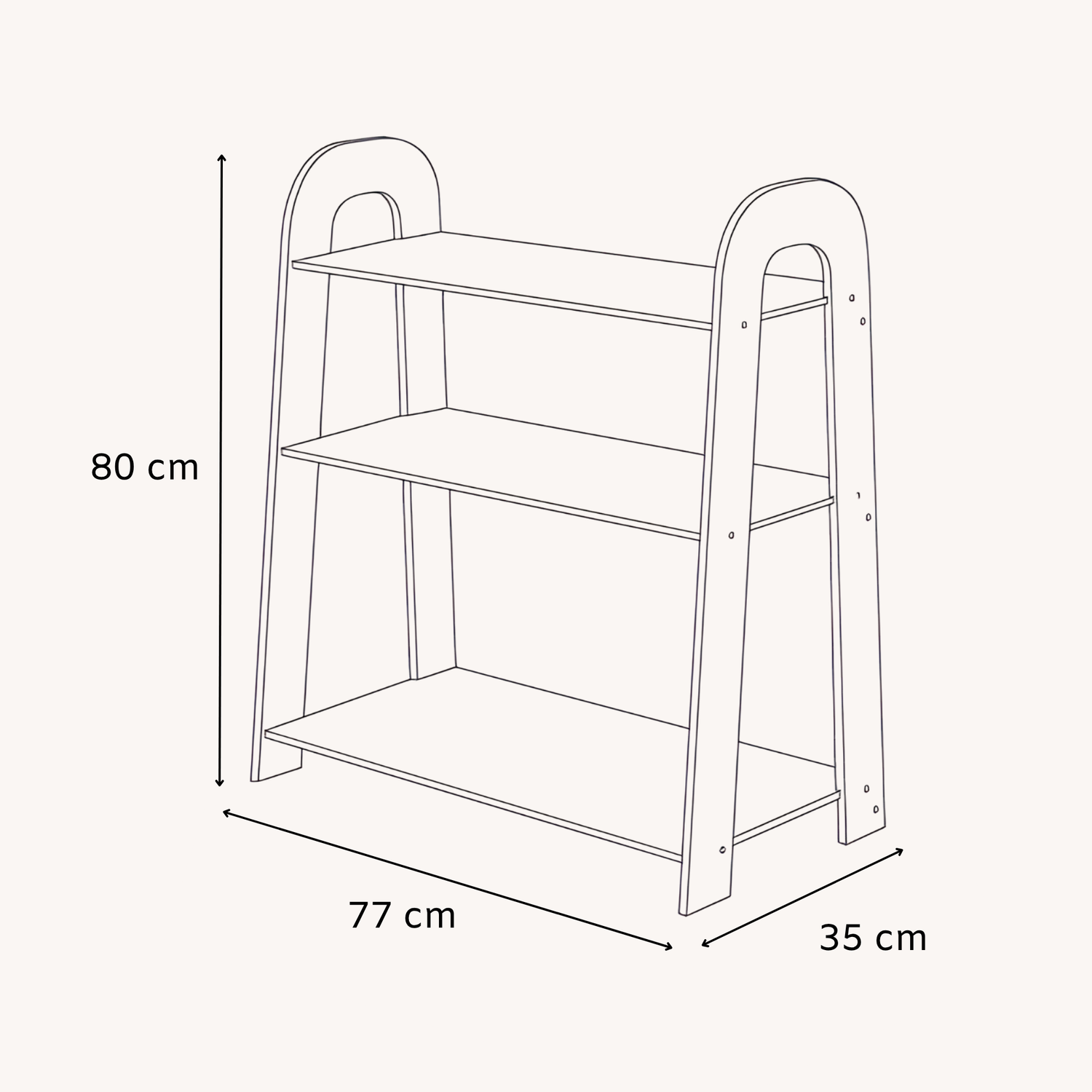 BabyWood Toy Shelf SLIM M - natural