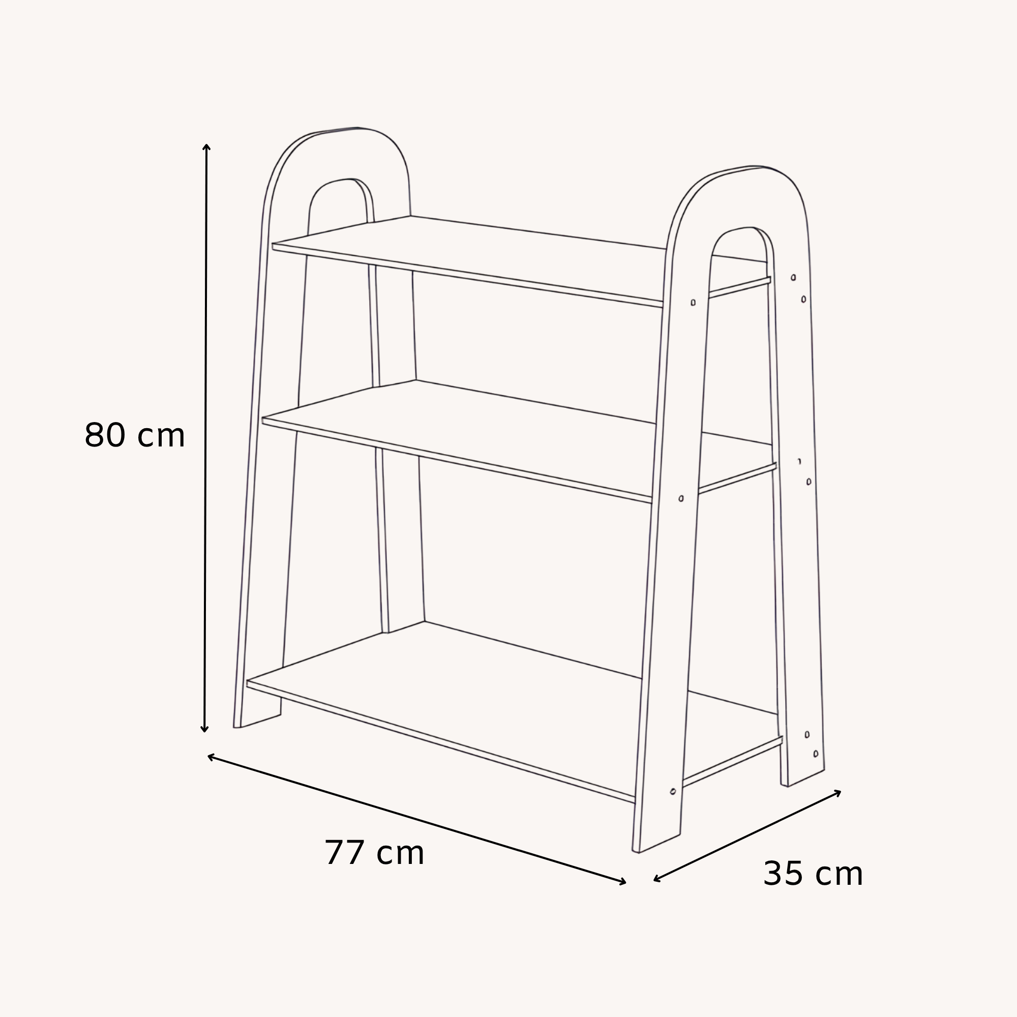 BabyWood Toy Shelf SLIM M - natural