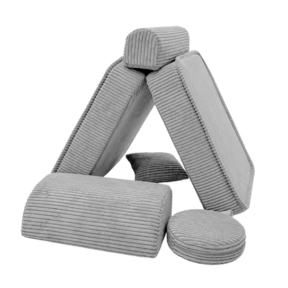 Design4Kids 3-in-1 Kindersessel Jewel Cord Mini 60x60 cm - Faltbare Kindercouch &amp; Spielmatratze
