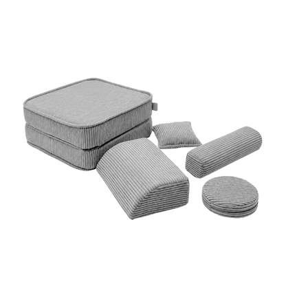Design4Kids 3-in-1 Kindersessel Jewel Cord Mini 60x60 cm - Faltbare Kindercouch &amp; Spielmatratze