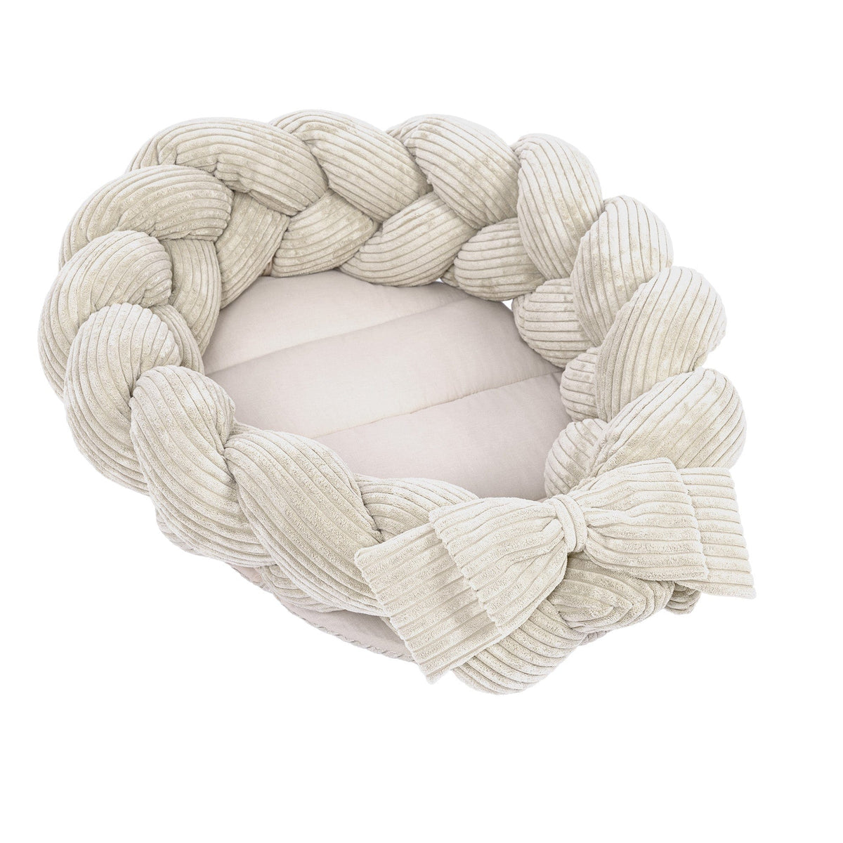 MeowBaby Babynestchen Ästhetik Cord mit geflochtener Bettschlange - Classic Cord Edition