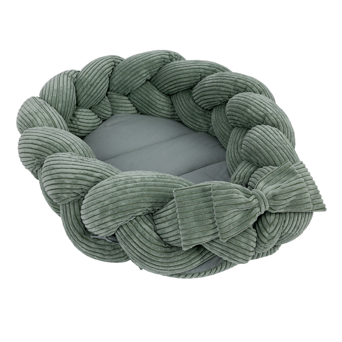 MeowBaby Babynestchen Ästhetik Cord mit geflochtener Bettschlange - Classic Cord Edition