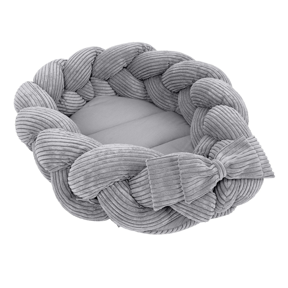 MeowBaby Babynestchen Ästhetik Cord mit geflochtener Bettschlange - Classic Cord Edition