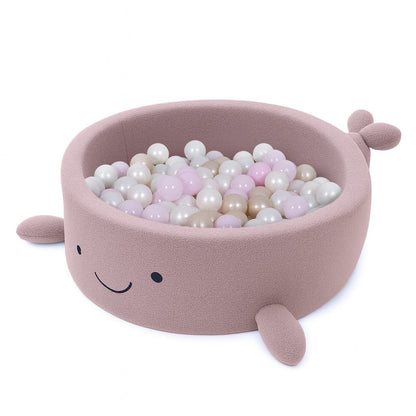 MeowBaby Bällebad kleiner Wal Shelly Bouclé – hellrosa
