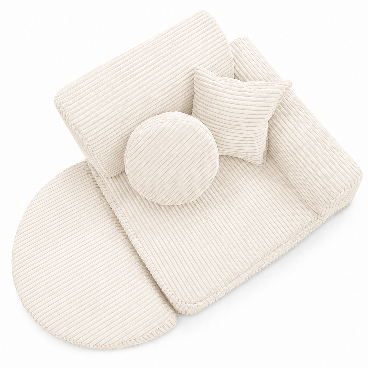 MeowBaby Kindersessel 3-in-1 Max Ästhetik Cord - faltbare Kindercouch &amp; Spielmatratze - Classic Cord Edition